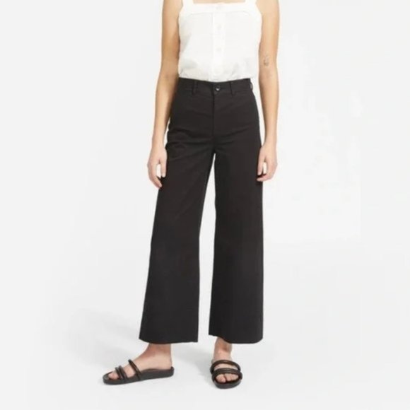 Everlane Pants - Everlane Lightweight High Rise Wide Leg Crop Pants Washed Black